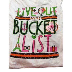 Jadelynn Brooke Live Out Your Bucket List White Long Sleeve Shirt Cotton Sz S